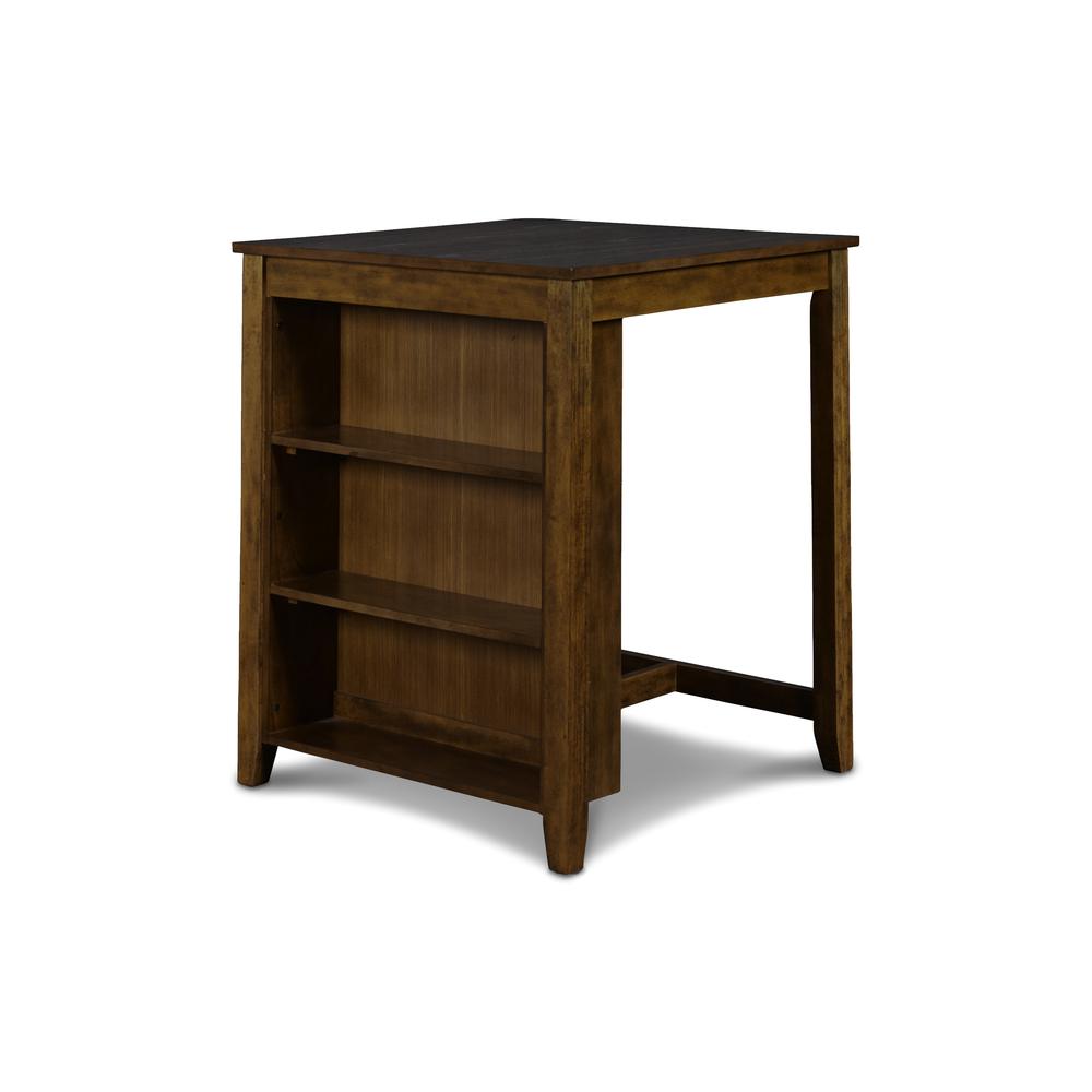 Furniture Gia Solid Wood Counter Table  2 Chairs in Brown. Picture 7