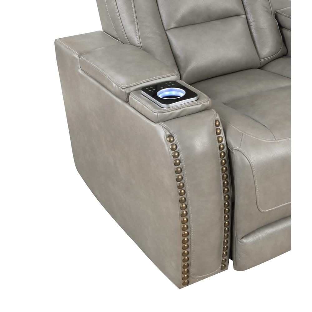 Breckenridge Console Loveseat W/ Pwr Fr & Hr-Lt Gray. Picture 6