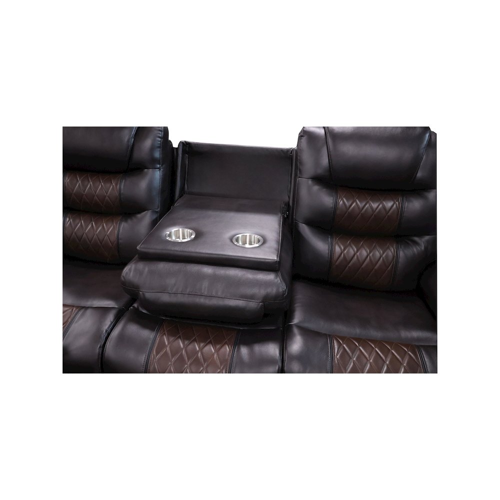 Nikko 2-Piece Faux Leather Manual Living Room Set, Brown. Picture 11