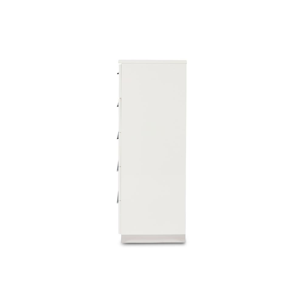 Furniture Sapphire Modern Solid Wood Chest in White. Picture 4