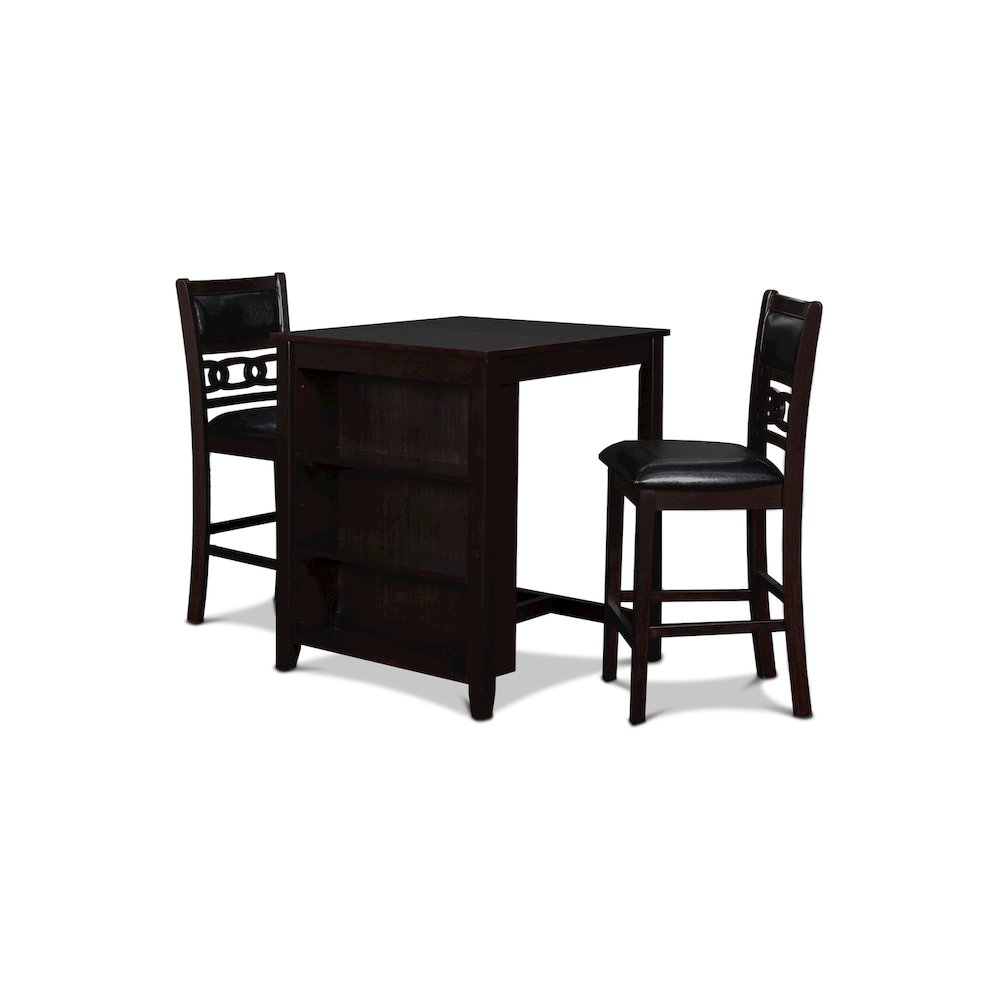 Gia 3-Piece 30" Wood Storage Counter Set, Ebony. Picture 4