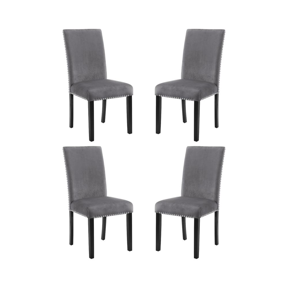 Celeste Gray Wood Upholstered Dining Chair (Set of 4). Picture 1