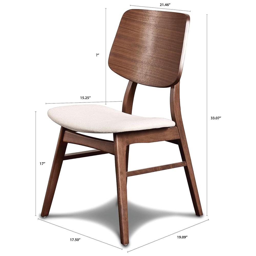 Oscar Walnut Solid Wood Dining Chair (Set of 4). Picture 5