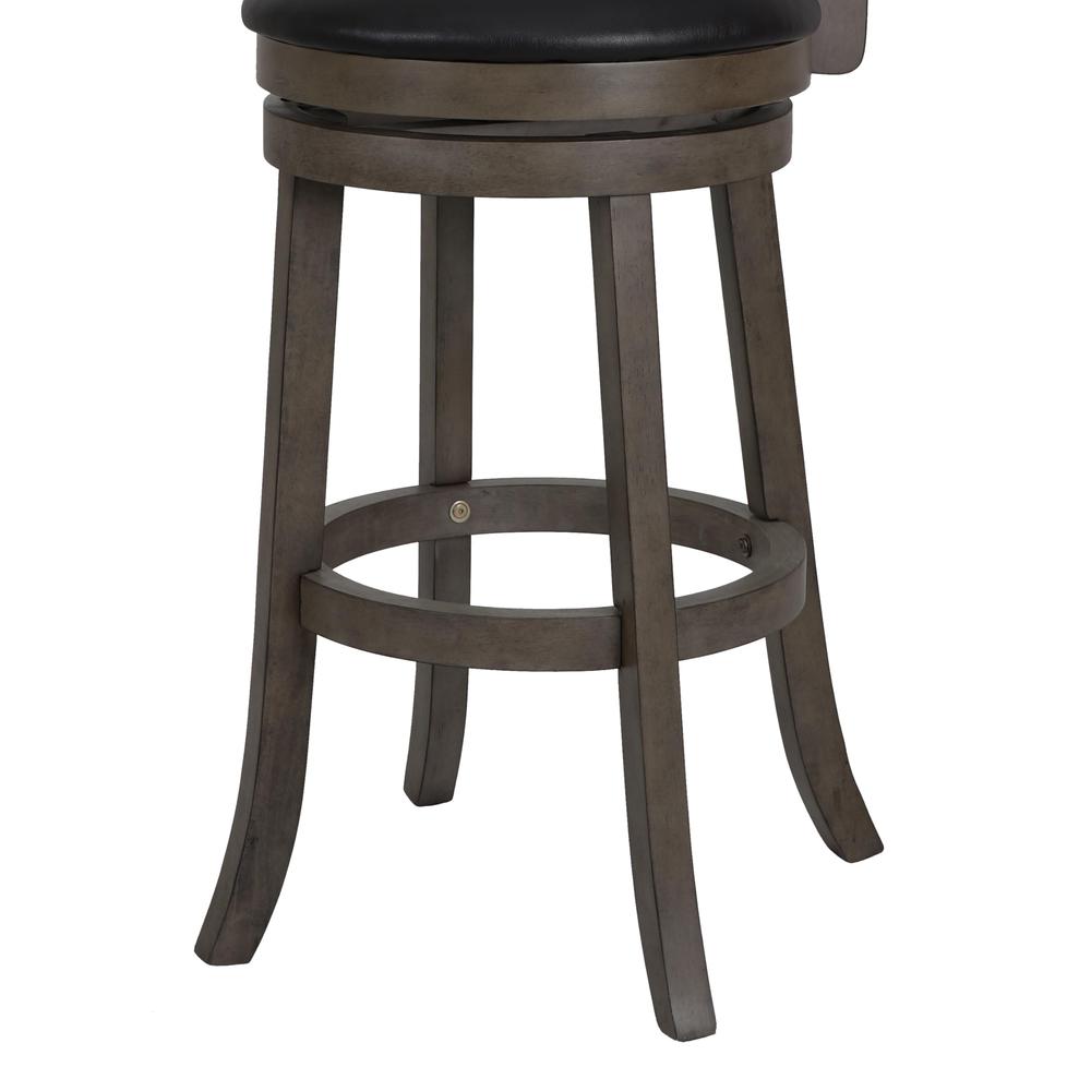 New Classic Manchester Gray Wood Swivel Bar Stool with PU Seat (Set of 2). Picture 6
