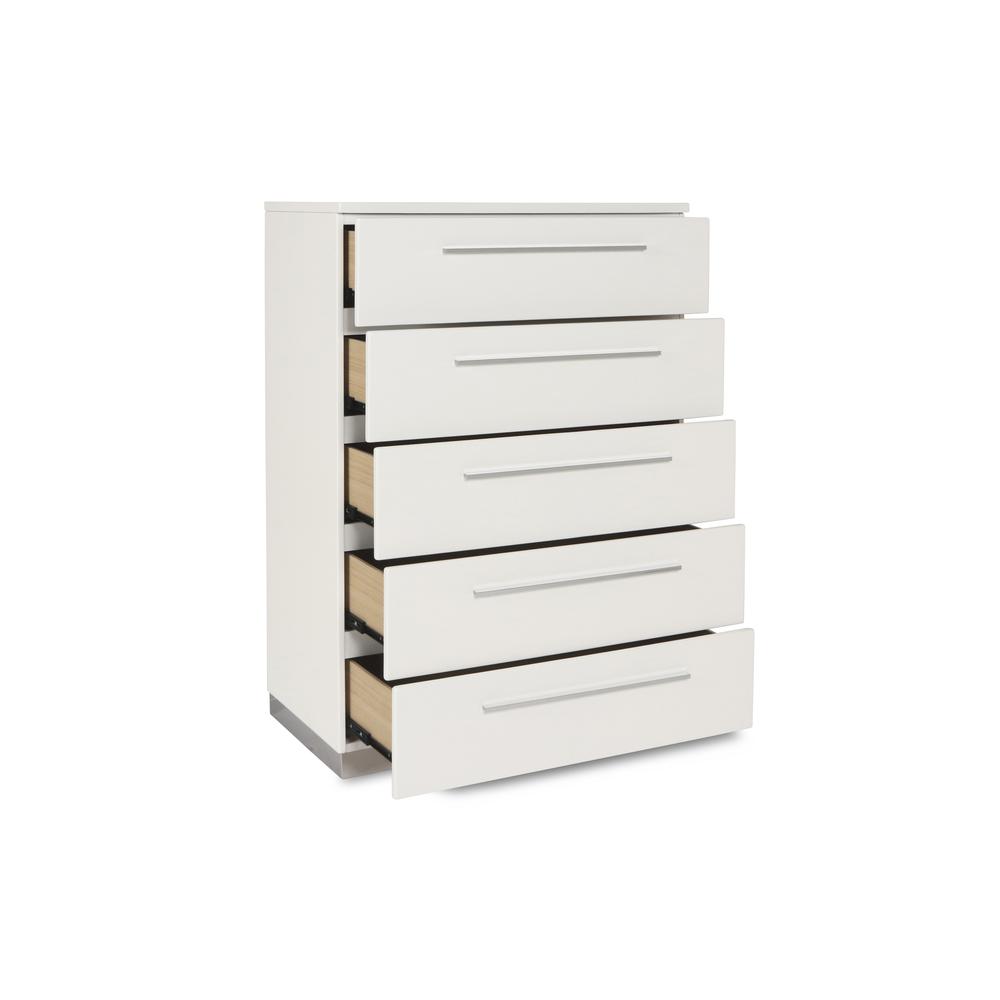 Furniture Sapphire Modern Solid Wood Chest in White. Picture 3