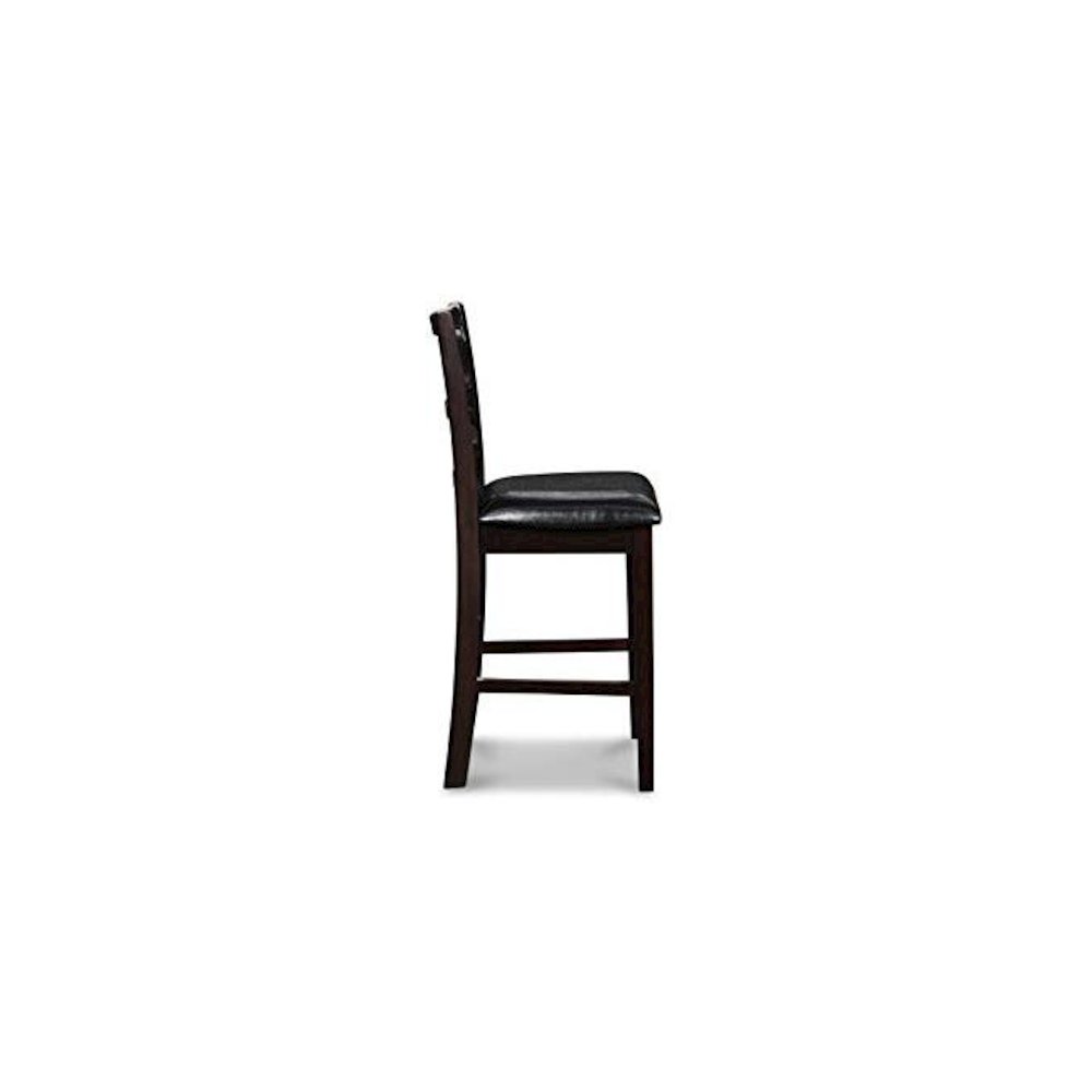 Gia Ebony Wood Counter Chair with PU Seat (Set of 4). Picture 7
