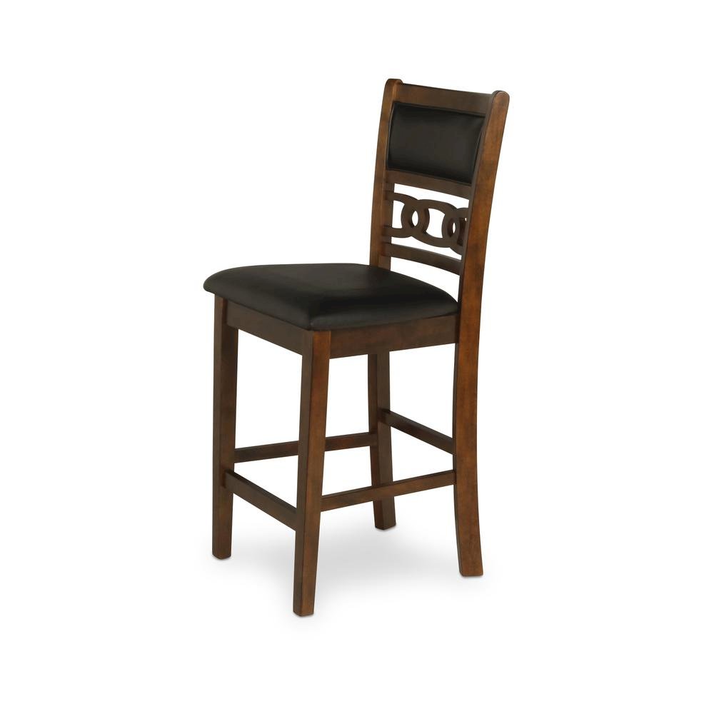 Brown Wood Dining Chairs Set Of 2, Faux Leather Farmhouse Style Dining Chairs. Picture 4