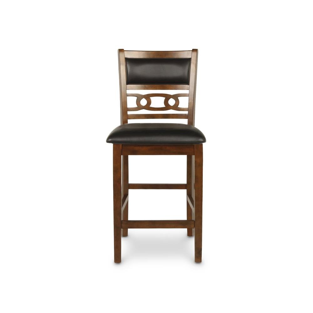 Brown Wood Dining Chairs Set Of 2, Faux Leather Farmhouse Style Dining Chairs. Picture 6