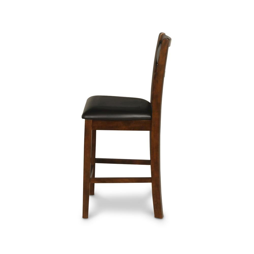 Brown Wood Dining Chairs Set Of 2, Faux Leather Farmhouse Style Dining Chairs. Picture 7