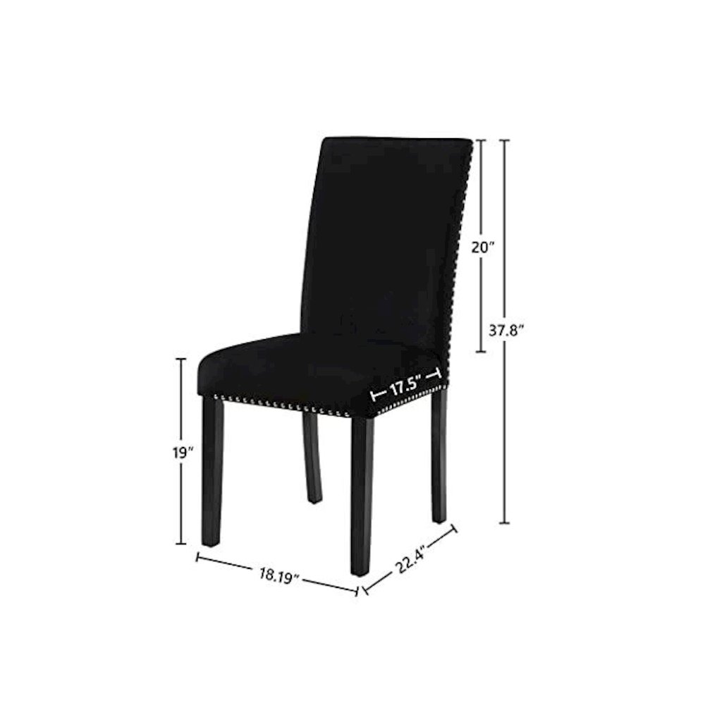 Celeste Black Wood Upholstered Dining Chair (Set of 4). Picture 8