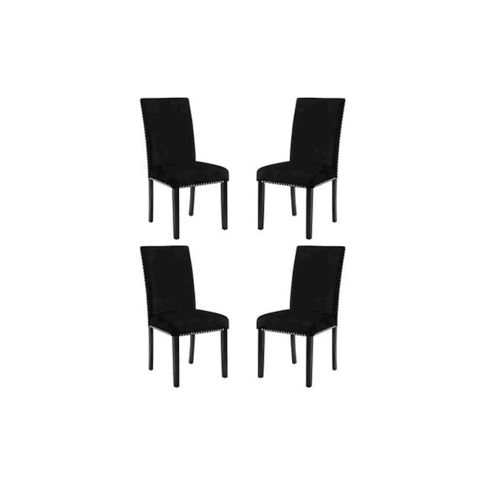 Celeste Black Wood Upholstered Dining Chair (Set of 4). Picture 2