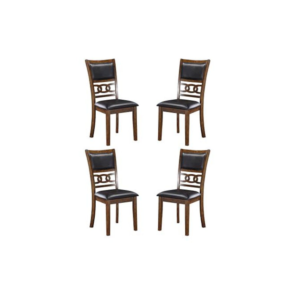 Gia Ebony Wood Dining Chair with PU Seat (Set of 4). Picture 1