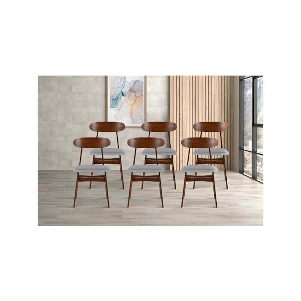 Morocco Light Gray Solid Wood Dining Chair (Set of 6). Picture 8
