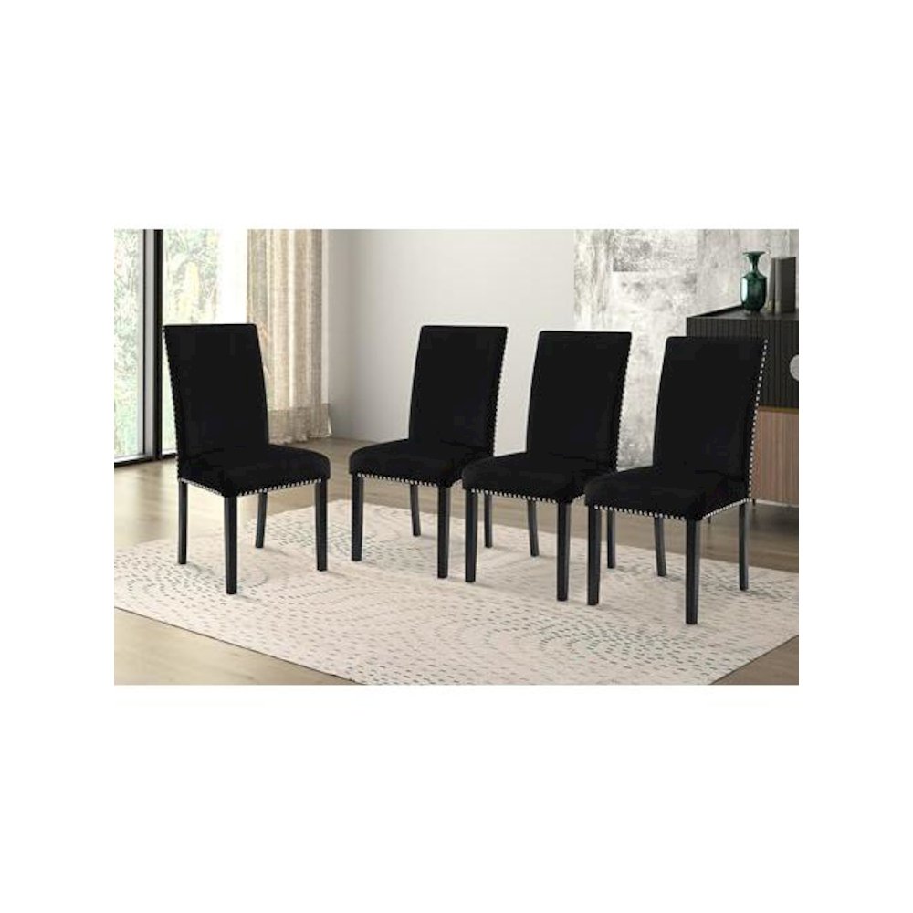 Celeste Black Wood Upholstered Dining Chair (Set of 4). Picture 9
