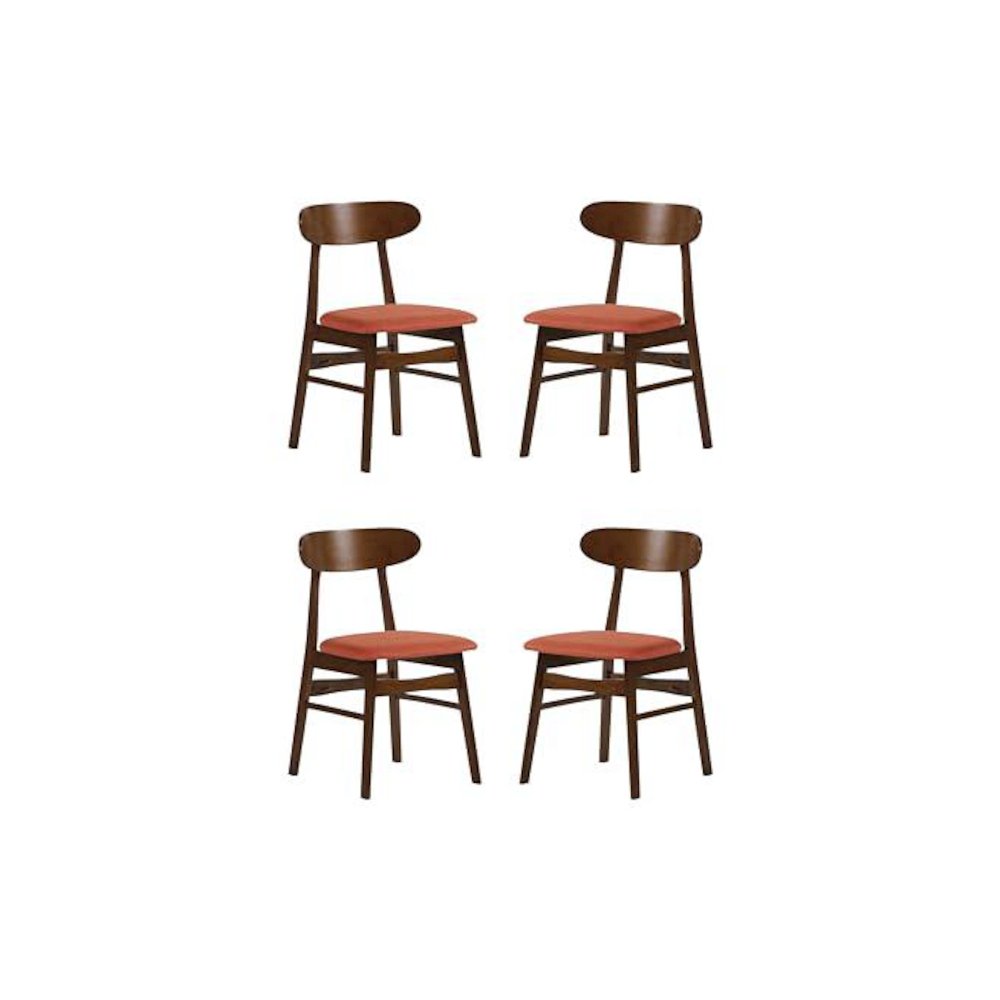 Morocco Orange Solid Wood Dining Chair (Set of 4). Picture 1