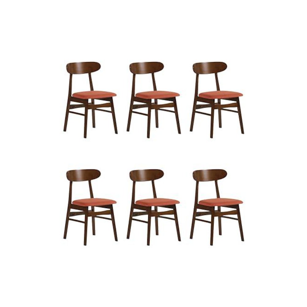 Morocco Orange Solid Wood Dining Chair (Set of 6). Picture 1