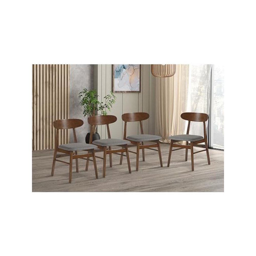 Morocco Dark Gray Solid Wood Dining Chair (Set of 4). Picture 9