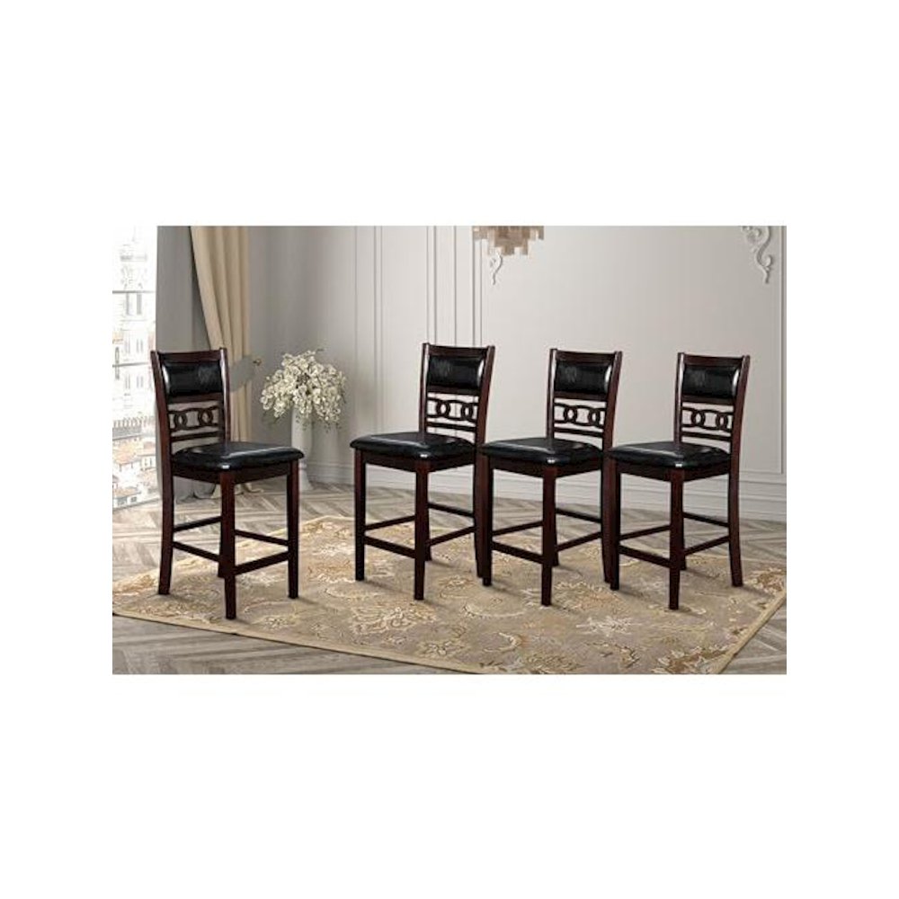 Gia Ebony Wood Counter Chair with PU Seat (Set of 4). Picture 12