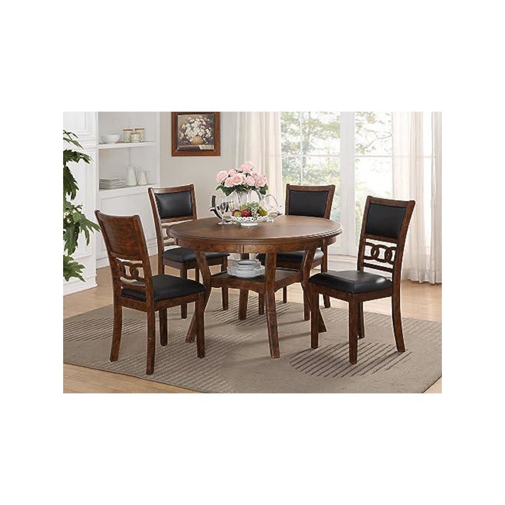 Gia Ebony Wood Dining Chair with PU Seat (Set of 4). Picture 7