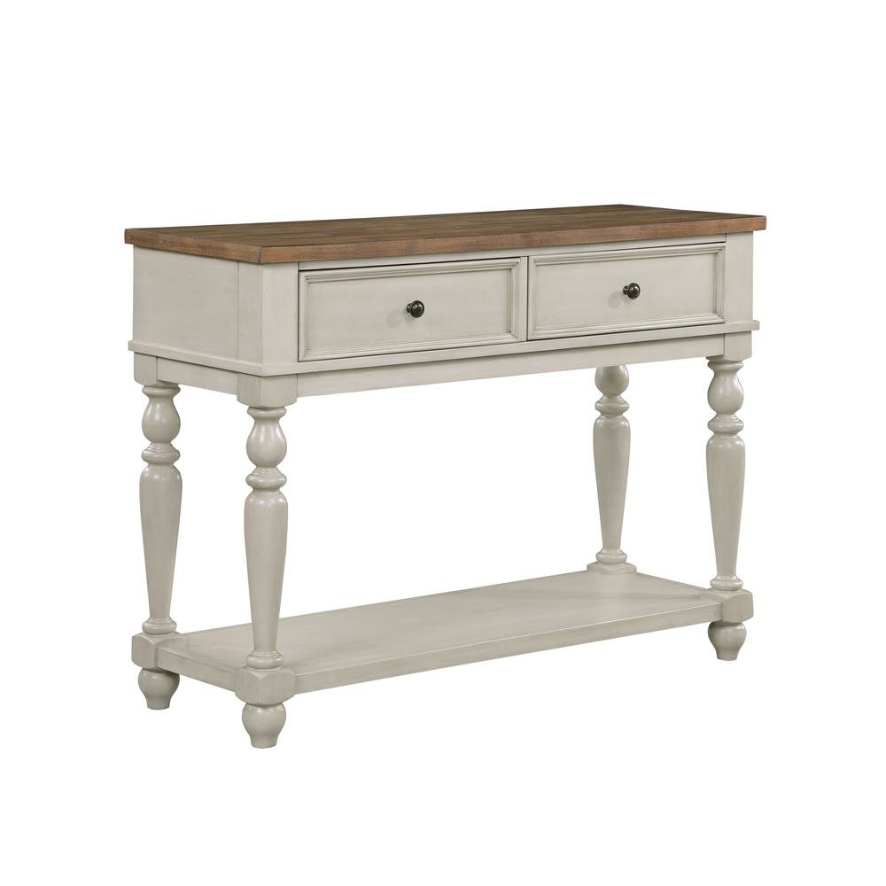 White Rustic Sideboard Solid Wood Vintage Console Table With Drawers. Picture 4