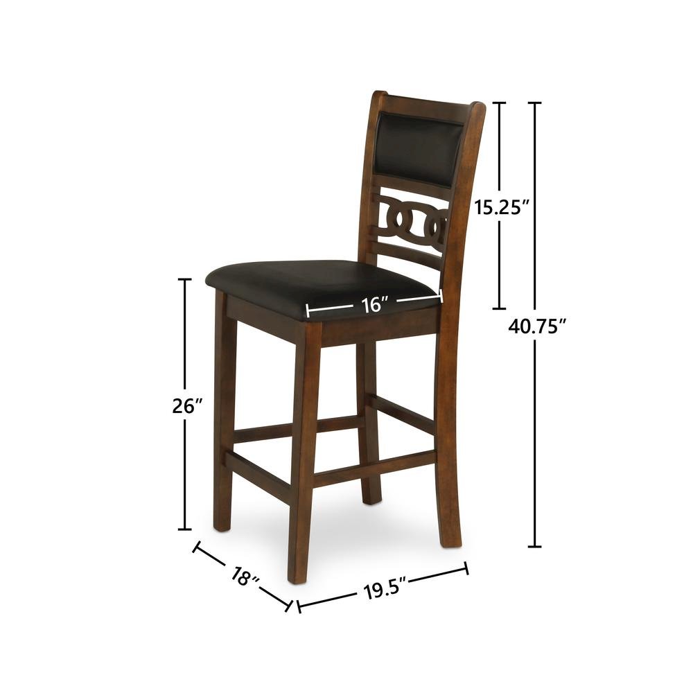 Brown Wood Dining Chairs Set Of 2, Faux Leather Farmhouse Style Dining Chairs. Picture 8
