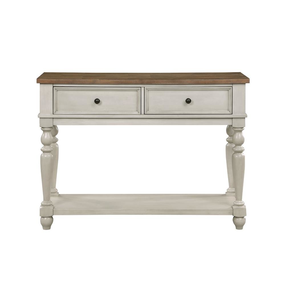 White Rustic Sideboard Solid Wood Vintage Console Table With Drawers. Picture 5