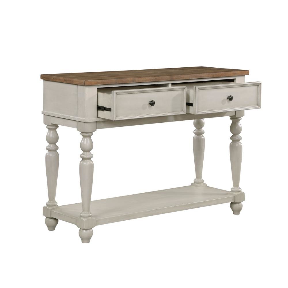 White Rustic Sideboard Solid Wood Vintage Console Table With Drawers. Picture 1
