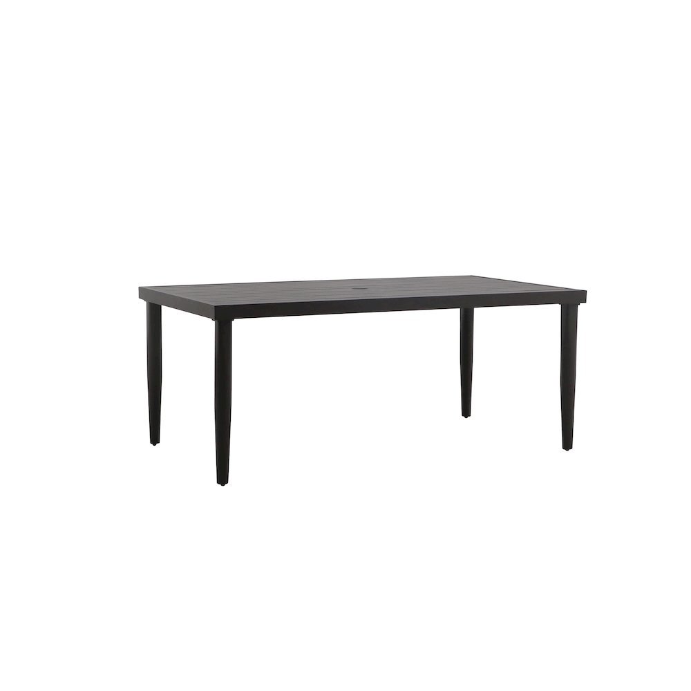 Brown Metal Patio Dining Table, Outdoor Metal Table for Deck or Garden. Picture 1