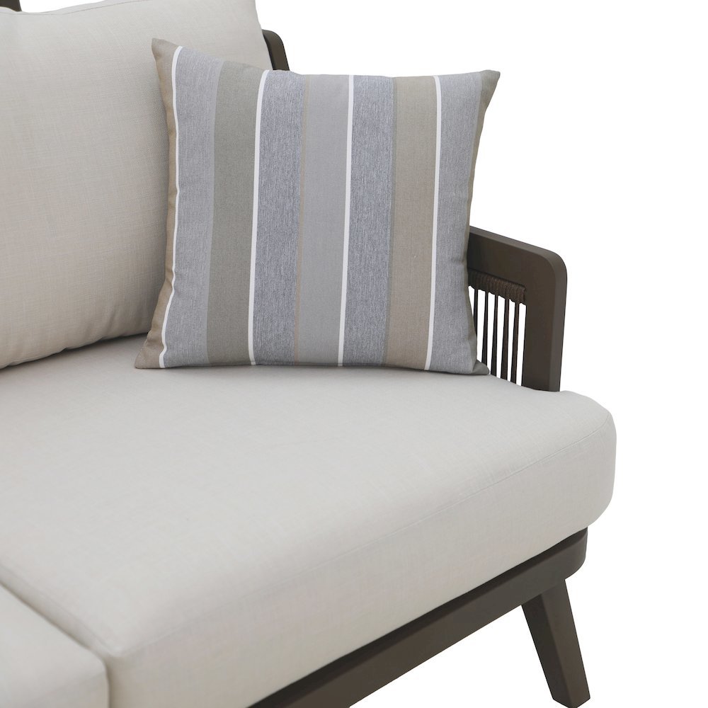 Gray Outdoor Sofa with Wicker Frame, Patio Couch for Porch or Garden. Picture 8