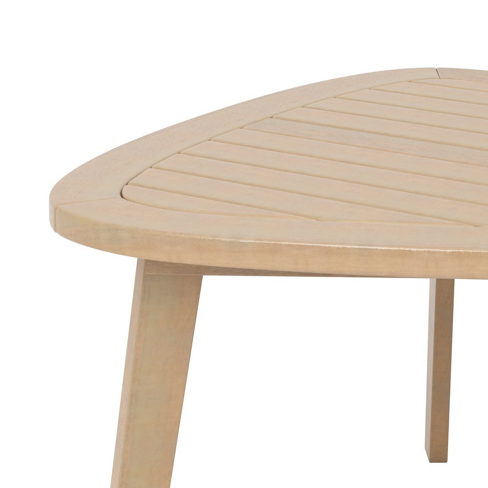 Solid Wood Patio End Table in Beige, Small Outdoor Table for Patios. Picture 5