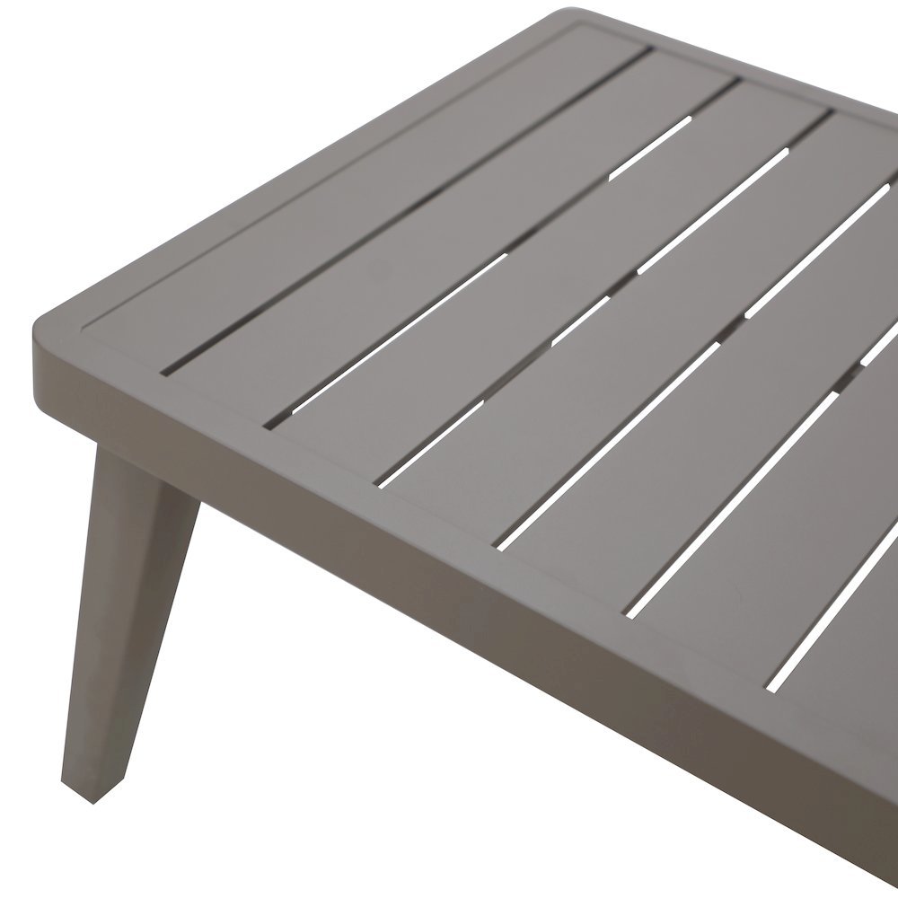 Brown Metal Outdoor Coffee Table, Rectangular Patio Coffee Table. Picture 7