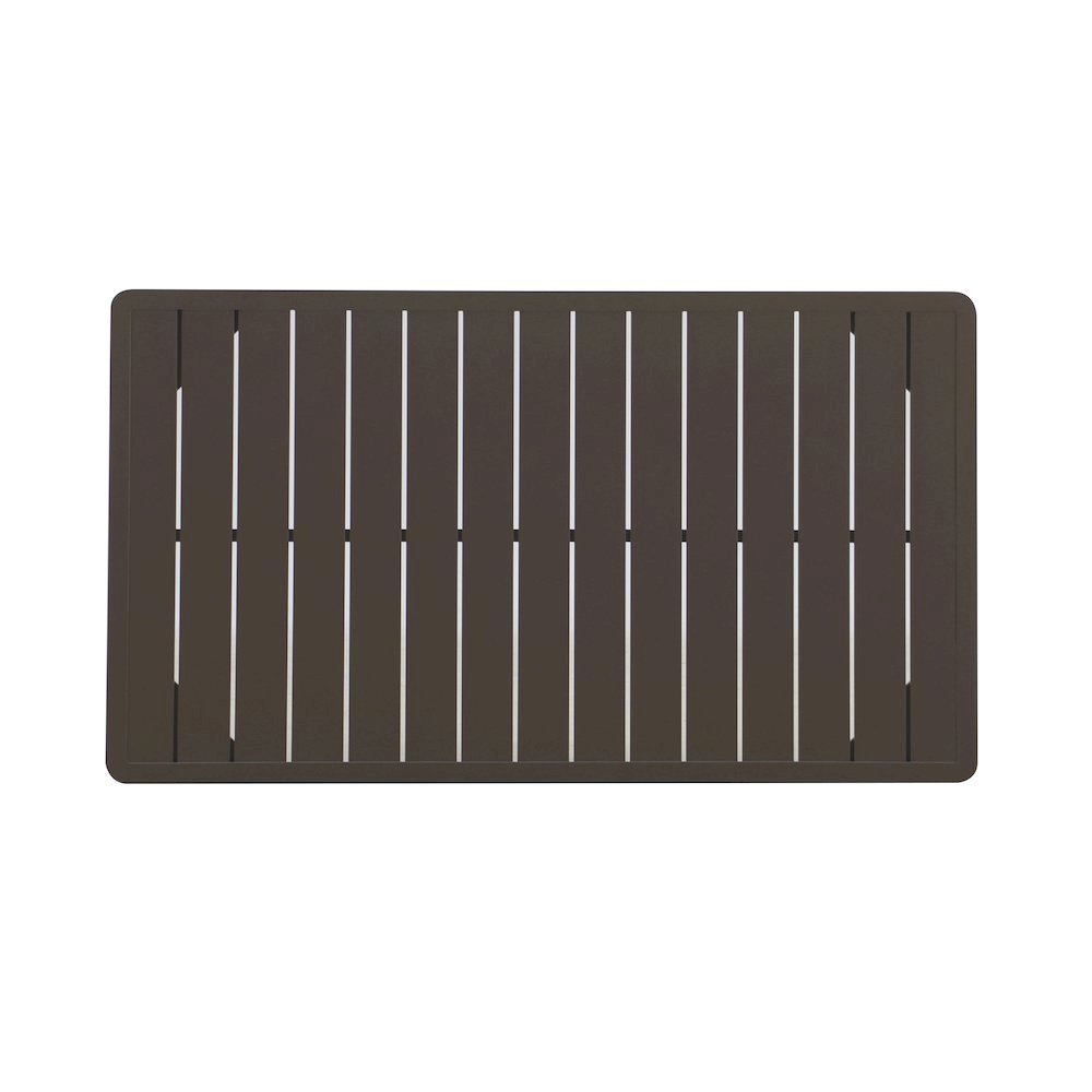 Brown Metal Outdoor Coffee Table, Rectangular Patio Coffee Table. Picture 6