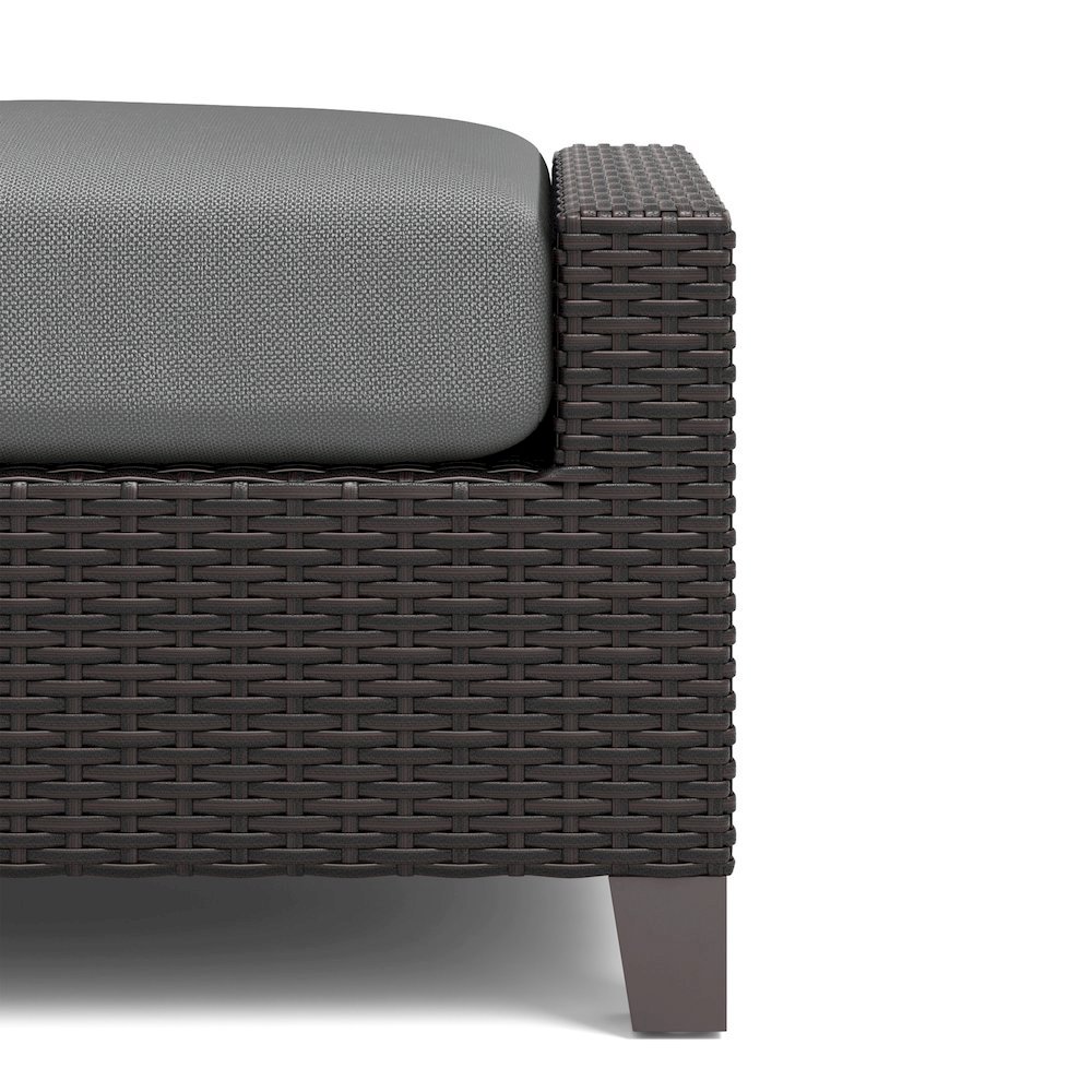 Outdoor Escape Outdoor Ottomans for Patio, Wicker Footstools, Set of 2. Picture 6