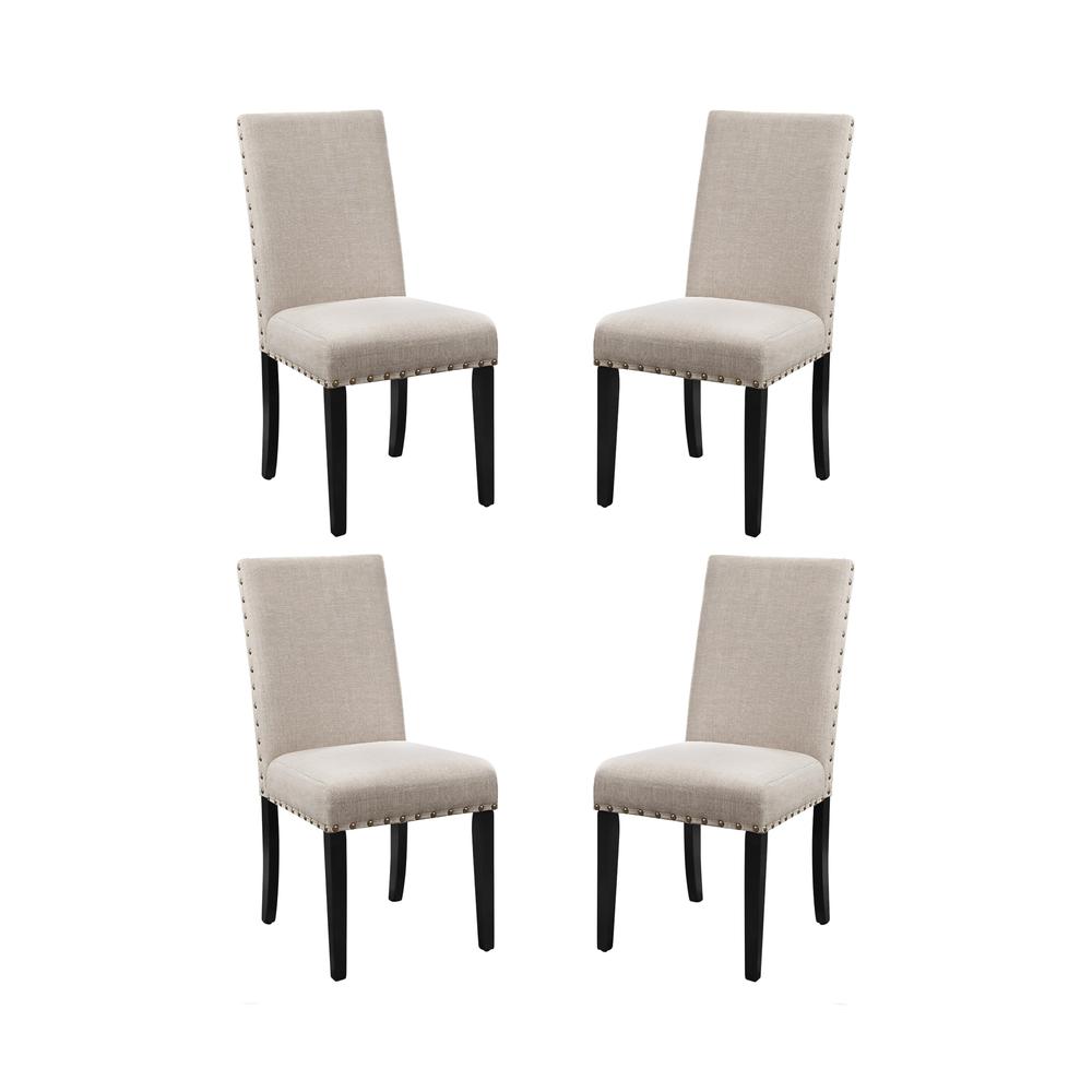 Crispin Natural Beige Solid Wood Dining Chair (Set of 4). Picture 1