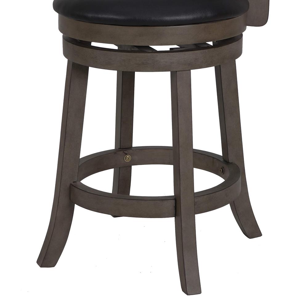 New Classic Manchester Gray Wood Swivel Counter Stool with PU Seat. Picture 5