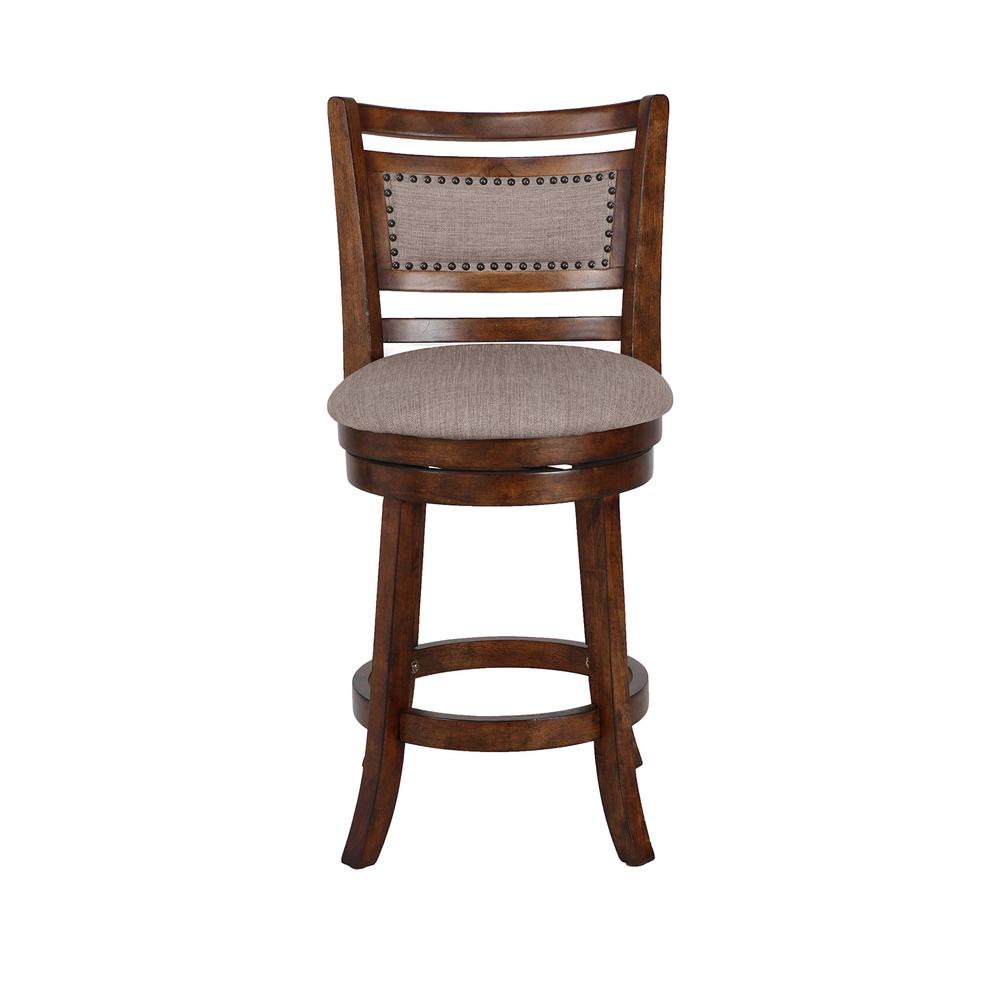 Aberdeen Brown Solid Wood Swivel Counter Stool (Set of 2). Picture 3