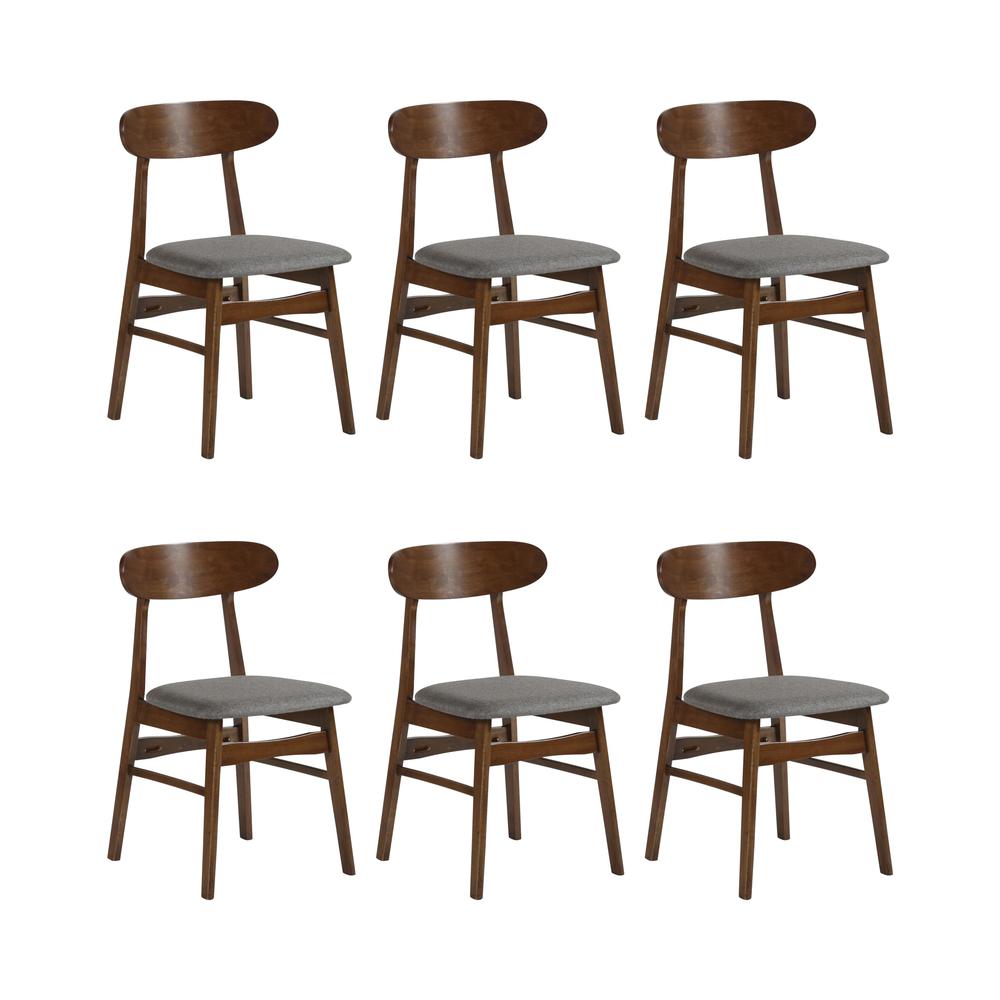 Morocco Dark Gray Solid Wood Dining Chair (Set of 6). Picture 1
