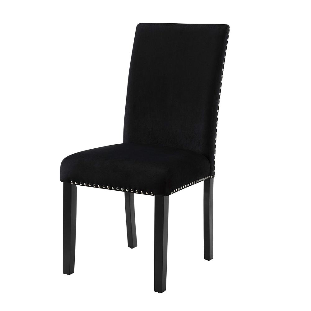 Celeste Black Wood Upholstered Dining Chair (Set of 6). Picture 2