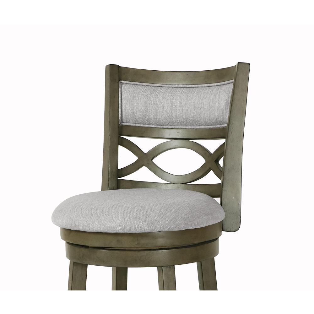 New Classic Manchester Gray Wood Swivel Counter Stool w/ Fabric Seat (Set of 2). Picture 5