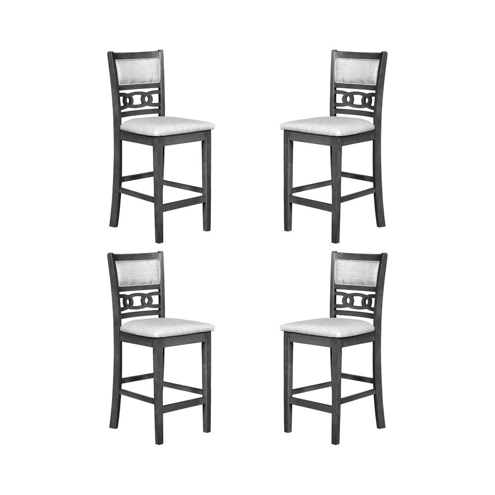 Gia Gray Wood Counter Chair with Fabric Seat (Set of 4). Picture 1