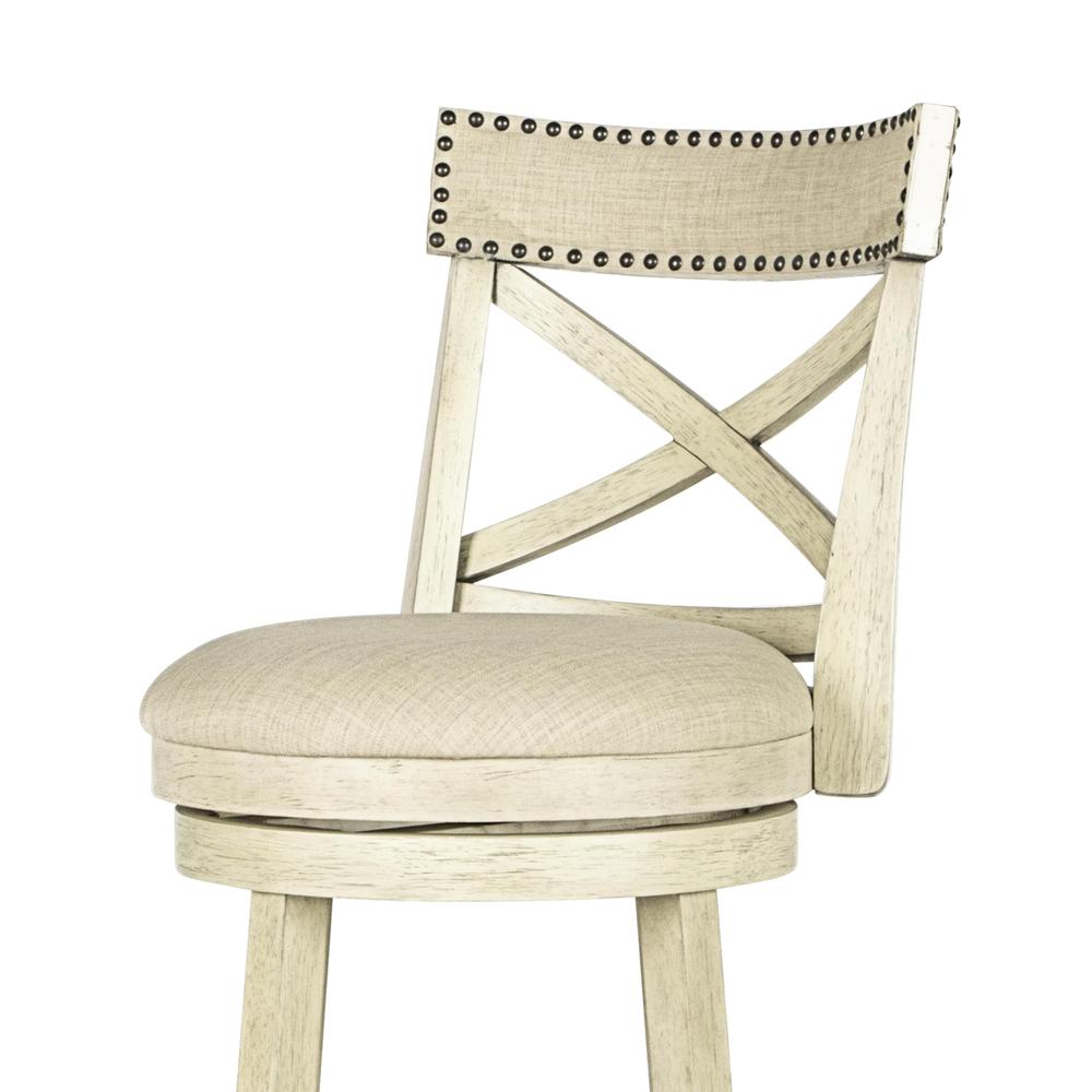 York White Solid Wood Swivel Counter Stool (Set of 2). Picture 7