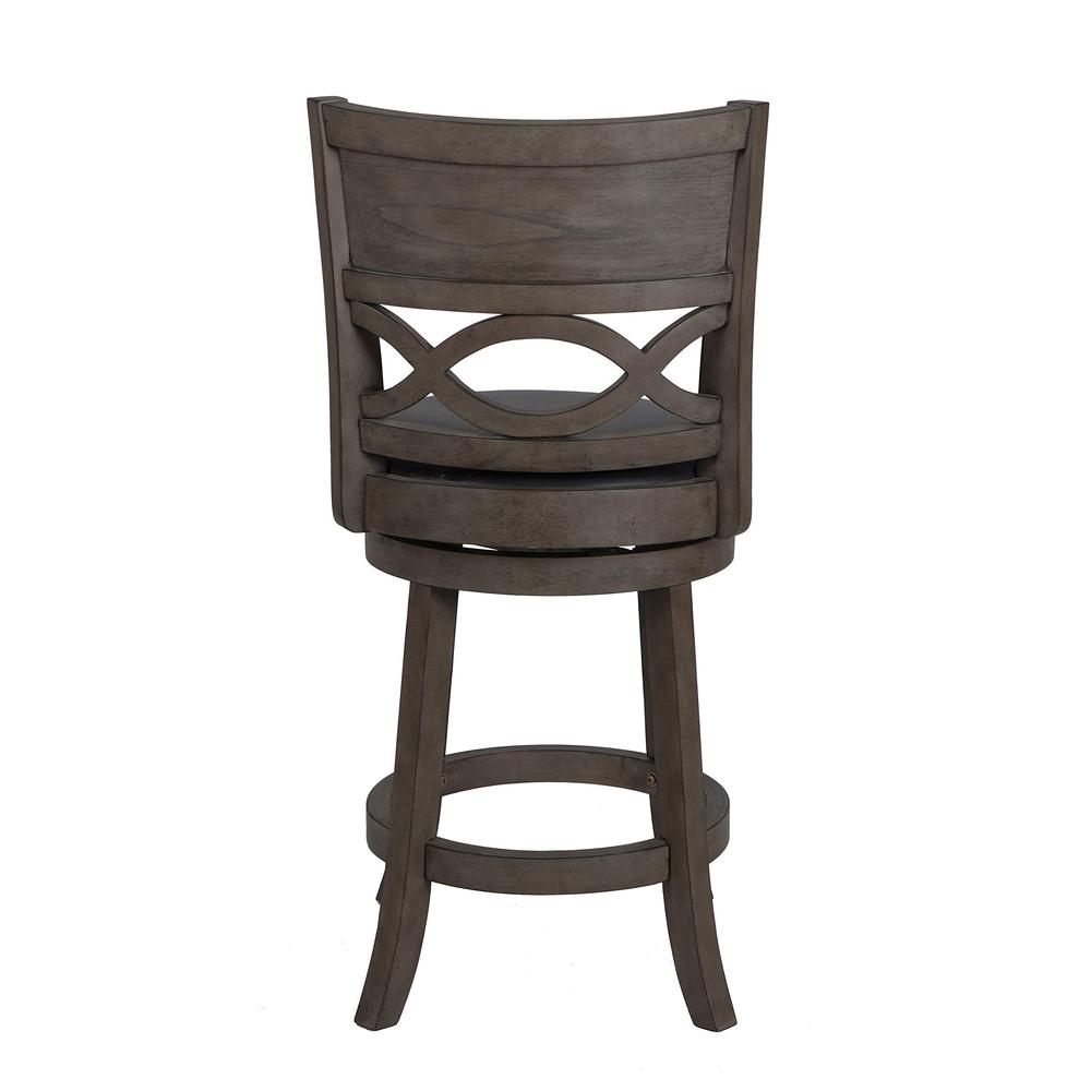 New Classic Manchester Gray Wood Swivel Counter Stool with PU Seat. Picture 3
