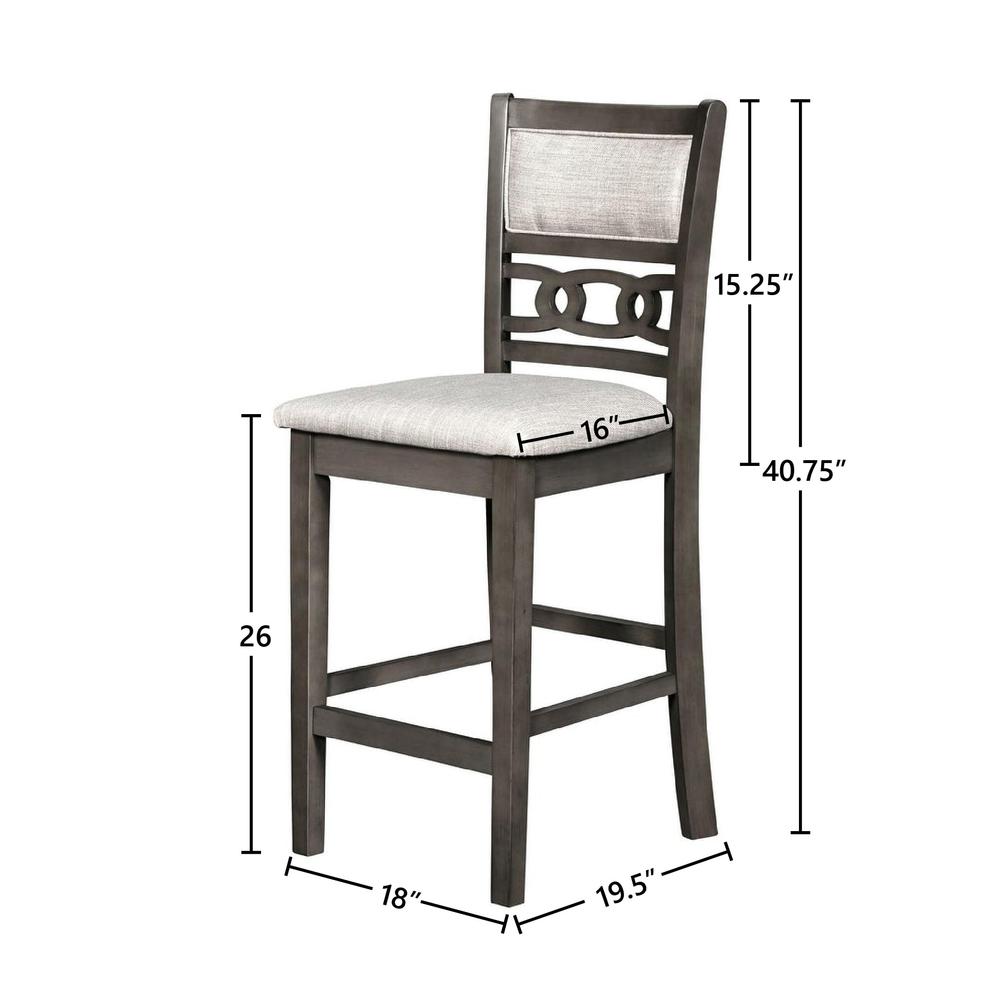 Gia Gray Wood Counter Chair with Fabric Seat (Set of 4). Picture 7