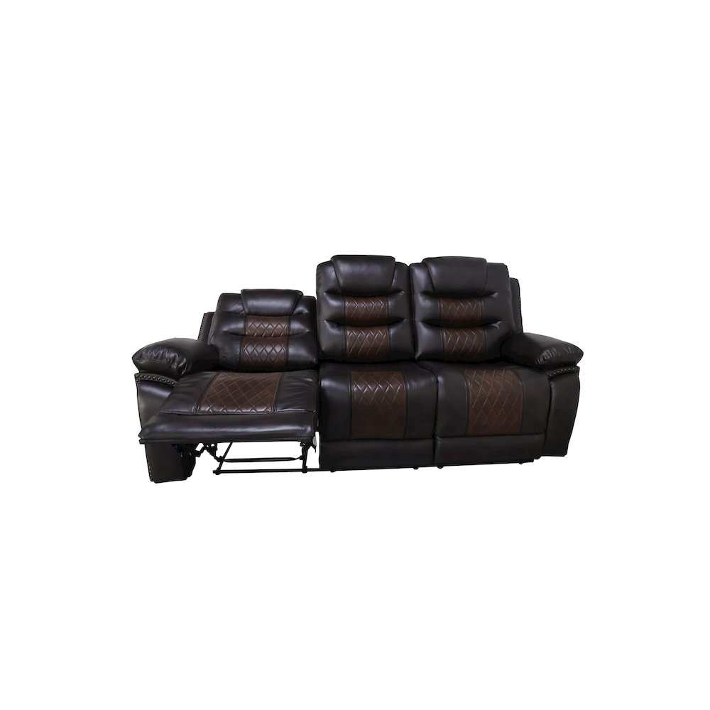 Nikko 2-Piece Faux Leather Manual Living Room Set, Brown. Picture 9