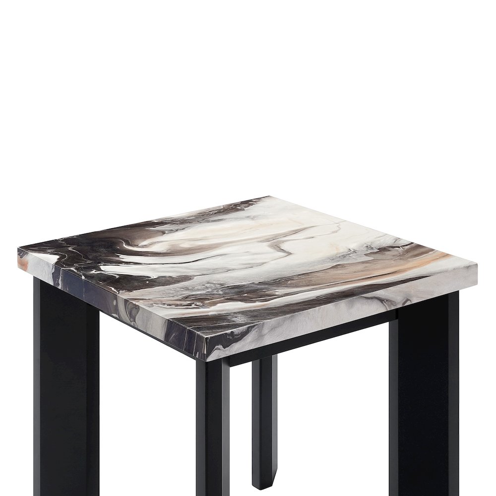 Strata 3-Piece Wood Occasional Table Set in Brown/White. Picture 11