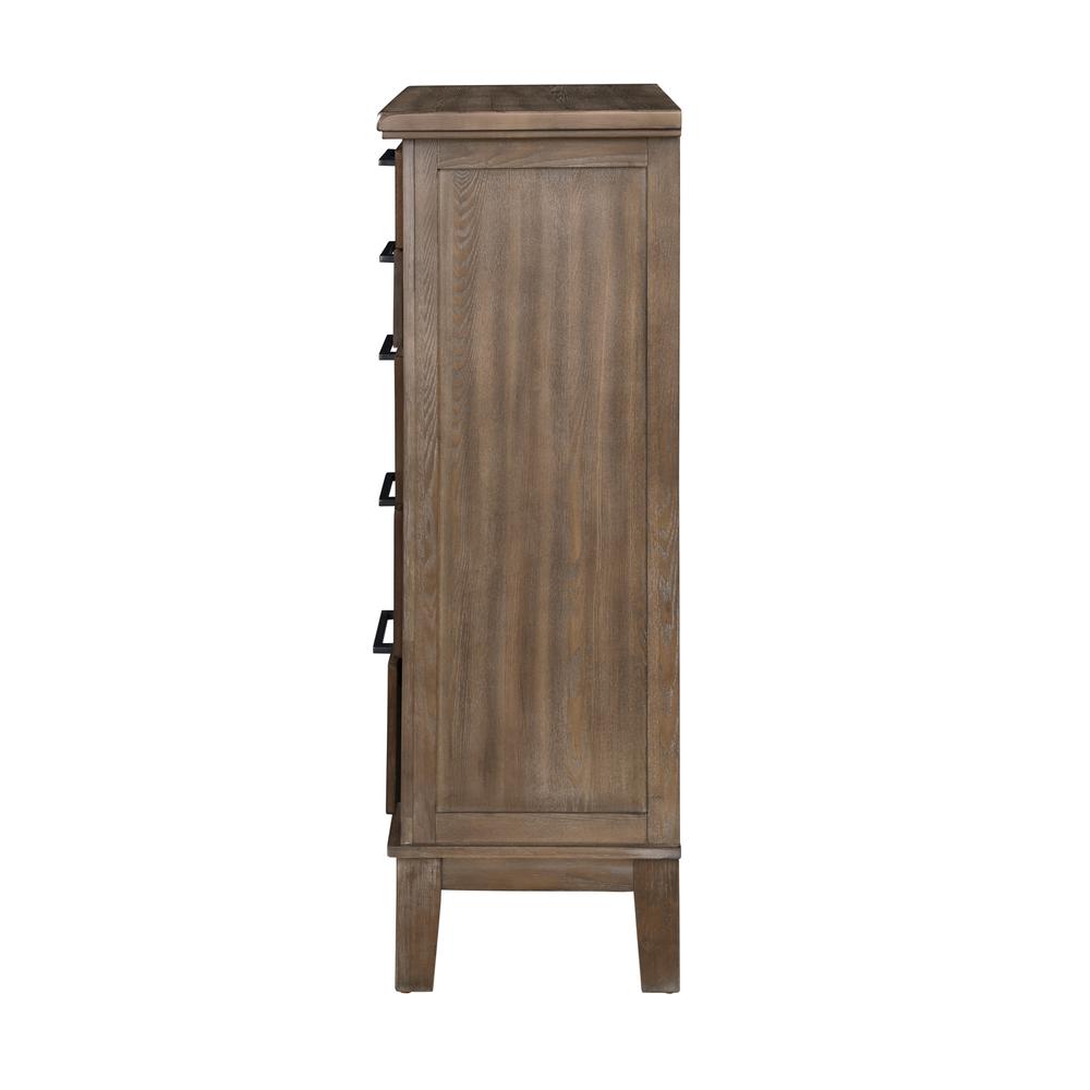 Furniture Cagney 5-Drawer Wood Chest in Vintage Brown. Picture 4
