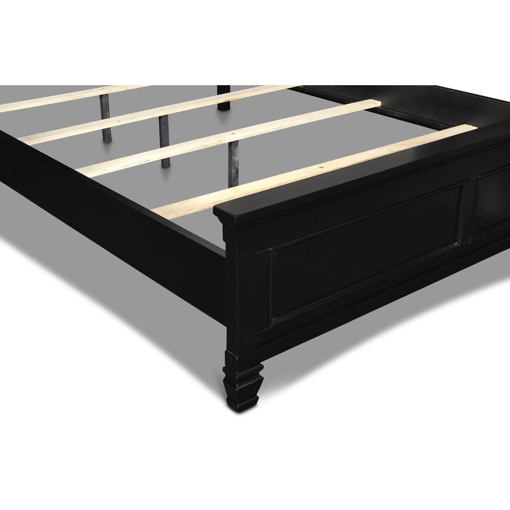 Furniture Tamarack Solid Wood King Panel Bed in Black. Picture 6