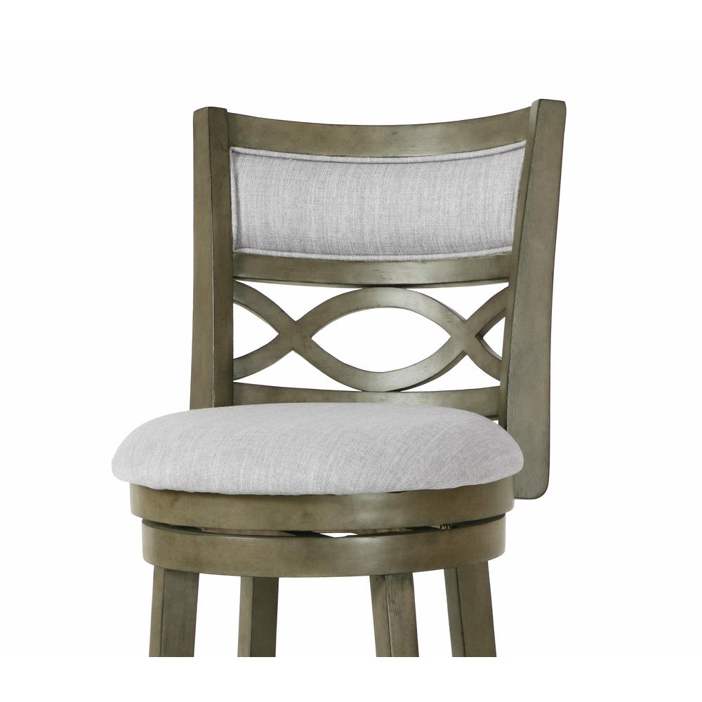 Manchester 29" Solid Wood Bar Stool with Fabric Seat in Ant Gray. Picture 4