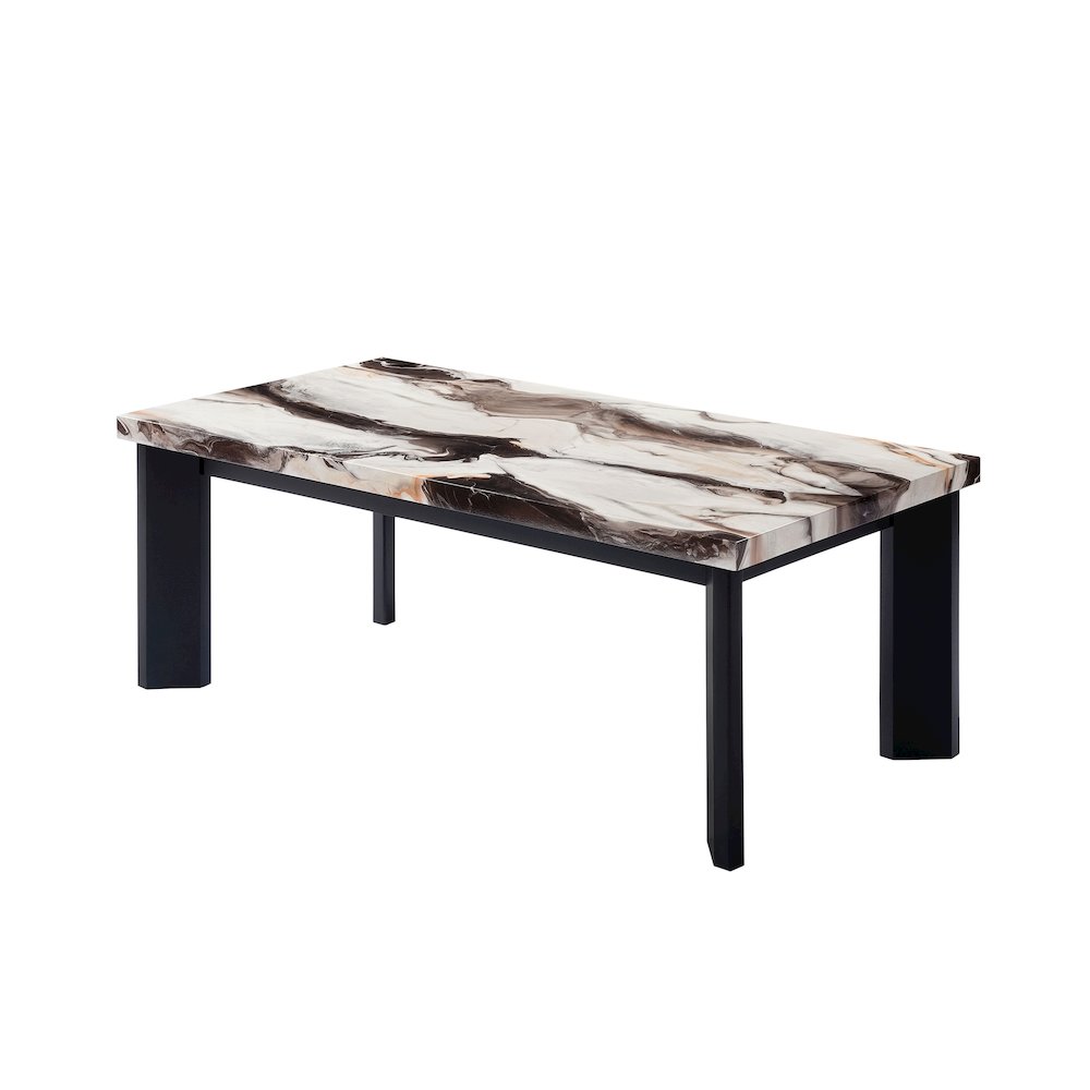 Strata 3-Piece Wood Occasional Table Set in Brown/White. Picture 4