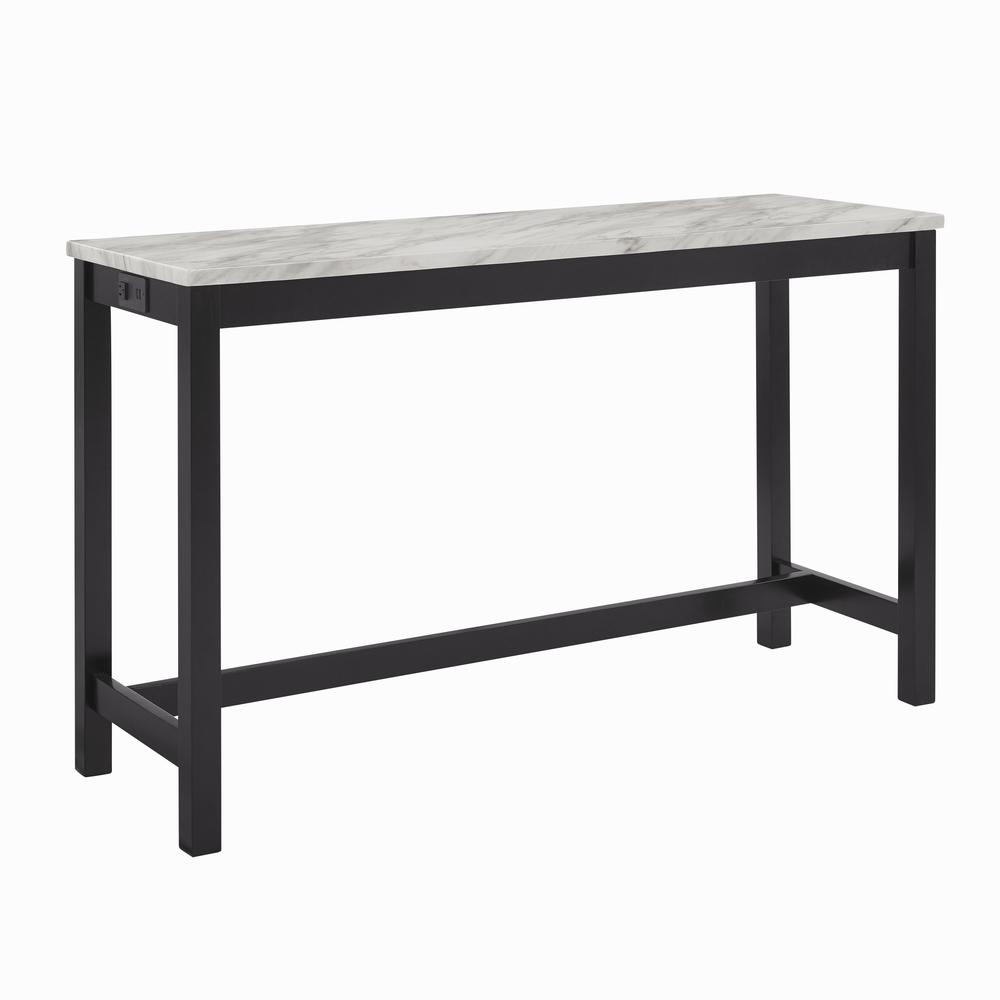 Furniture Celeste 4-Piece Faux Marble & Wood Bar Set in Gray. Picture 2